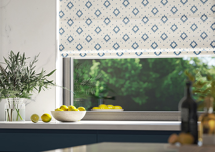 Huaraz Velvet, Cool Blue - Roman Blind - Image 5